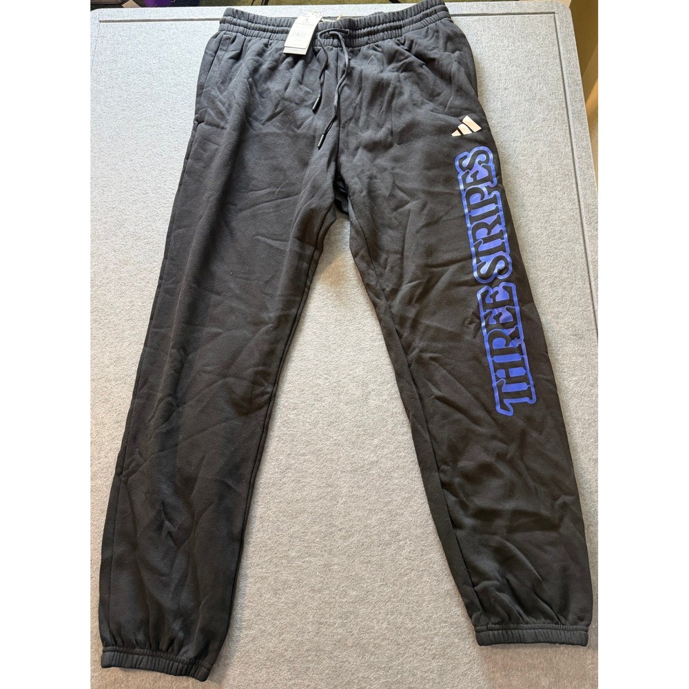 Streetwear Adidas Urban Sweatpants L Black New 3-Stripes Fleece Joggers FR6603